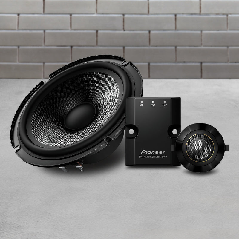 Pioneer TS-Z65C 6.5-inch 2-way speaker set featuring a black woofer and separate tweeter.