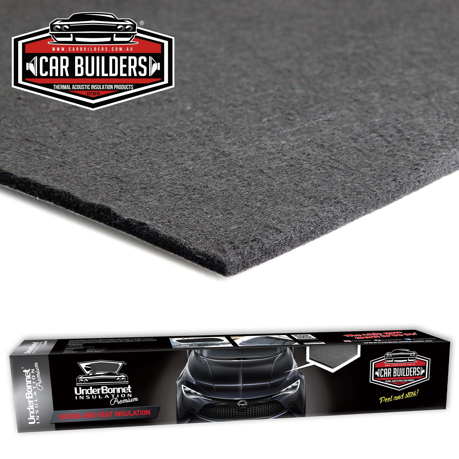 Car Builders Premium Under Bonnet Insulation sheet with retail box