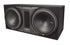 A Rockford Fosgate dual P1 12-inch vented enclosure with 500 Watts RMS power handling, covered in high-density carpet.
