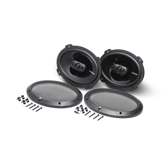 Rockford Fosgate Punch series P1694 6x9 inch 4‑way car speakers – pair with black grilles for premium sound