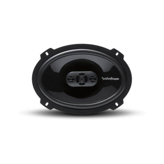 single Rockford Fosgate P1694 6x9 4‑way full‑range Punch series car audio speakers.