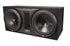 Rockford Fosgate P3-2X12 Punch Dual 12-inch loaded subwoofer enclosure with black high-density carpet cover and visible compression terminals.