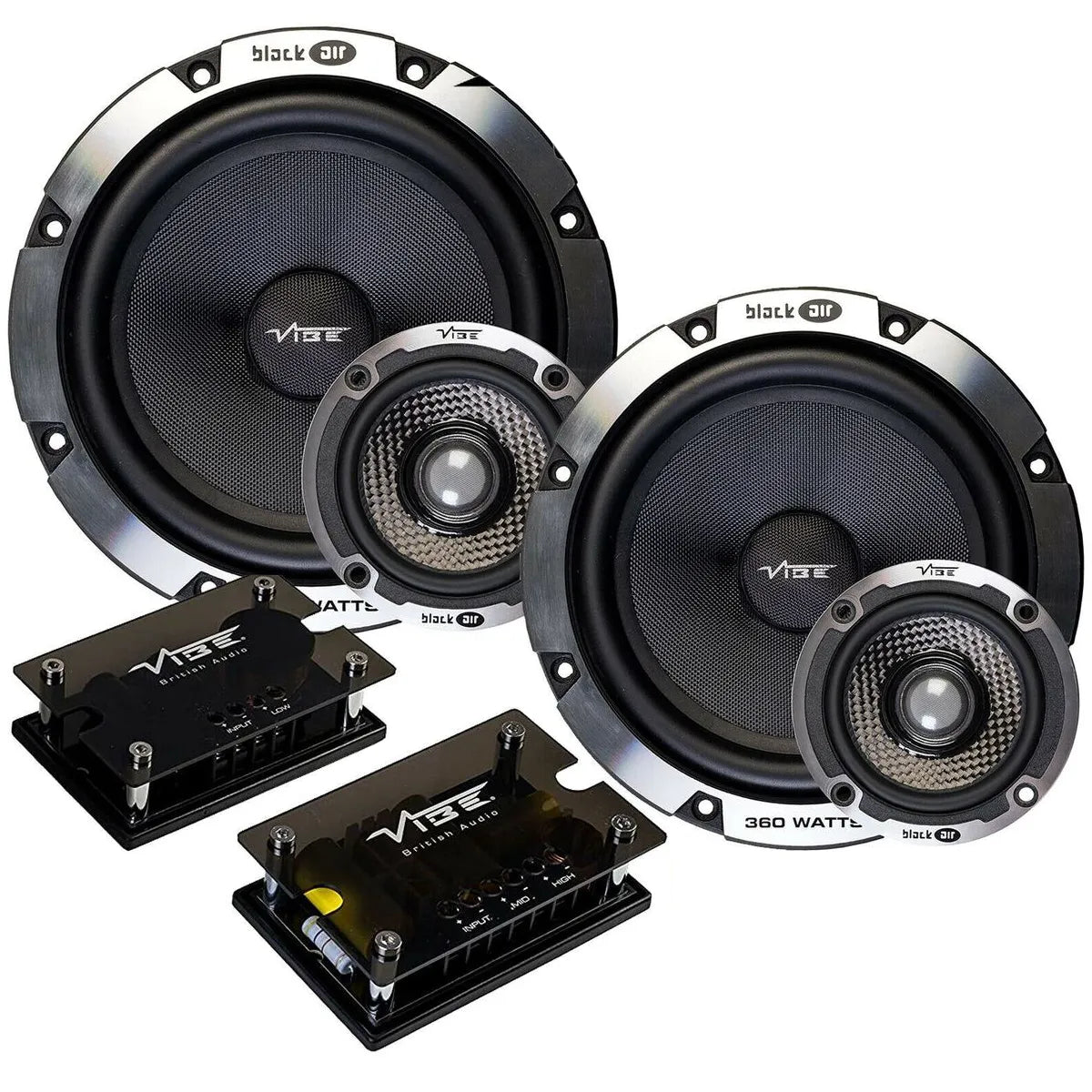 Vibe BLACKAIR63C-V6B 6.5" 390W Component Speaker - Pair