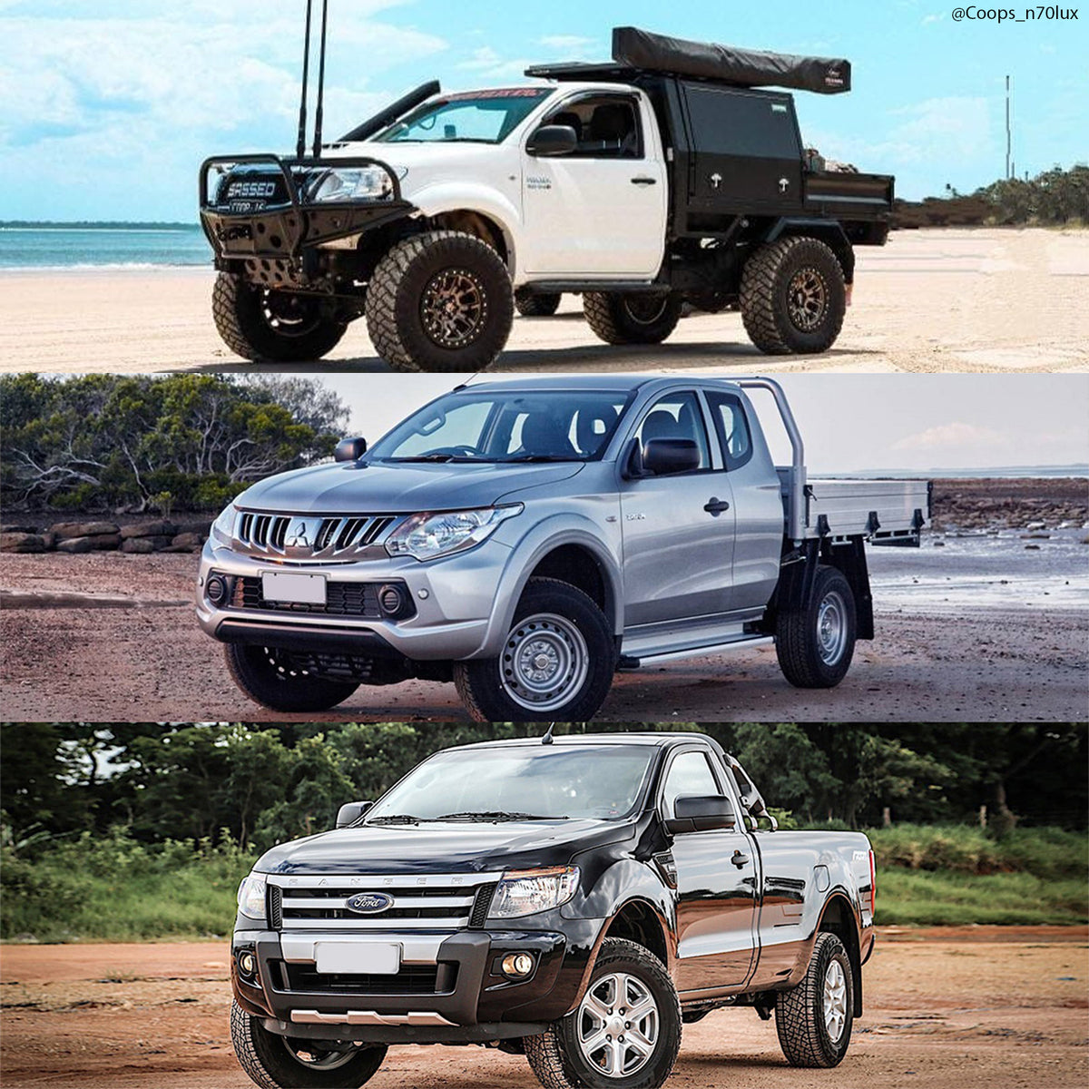 Single cab 4x4 utes of the type this Car Builders pack is sized for