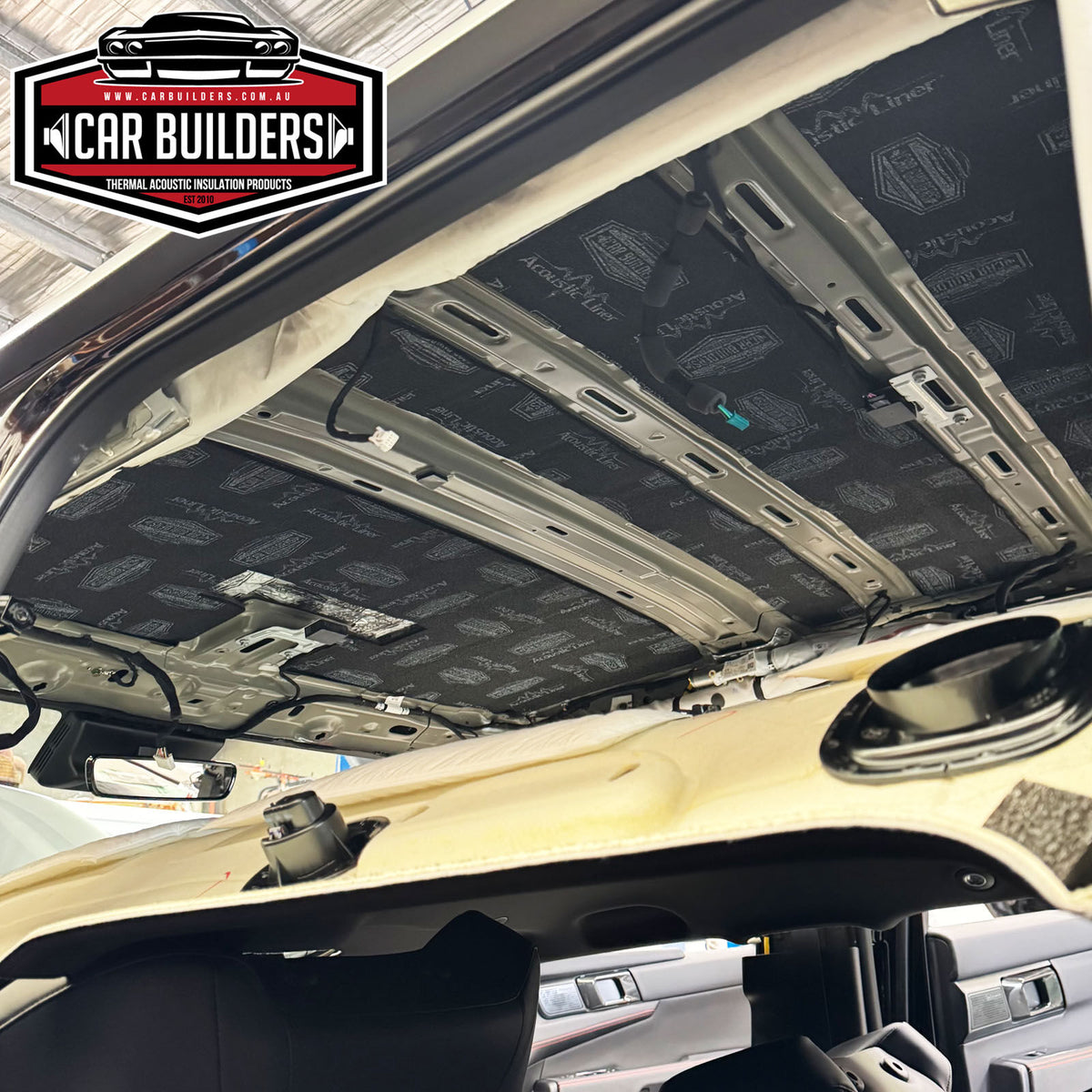 BYD Shark roof deadened, view from the rear seat