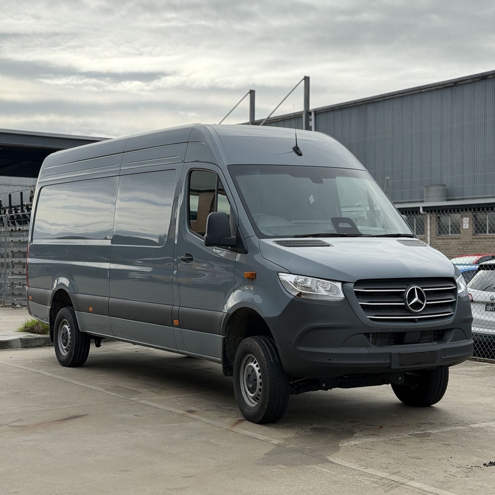 Grey Mercedes Sprinter long wheelbase high roof, the van this Car Builders pack is cut for
