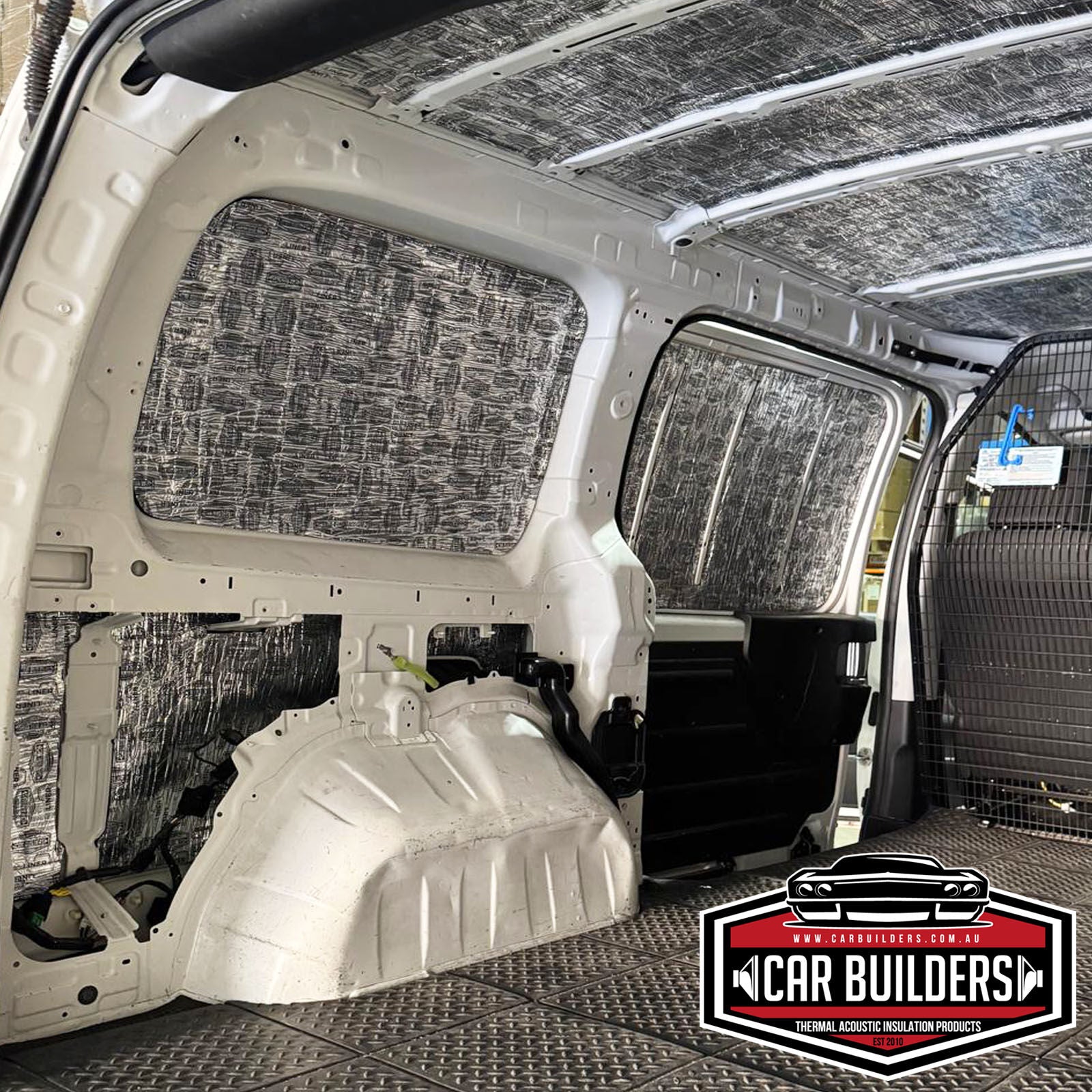 Staria side wall and quarter panel treated with Car Builders deadener