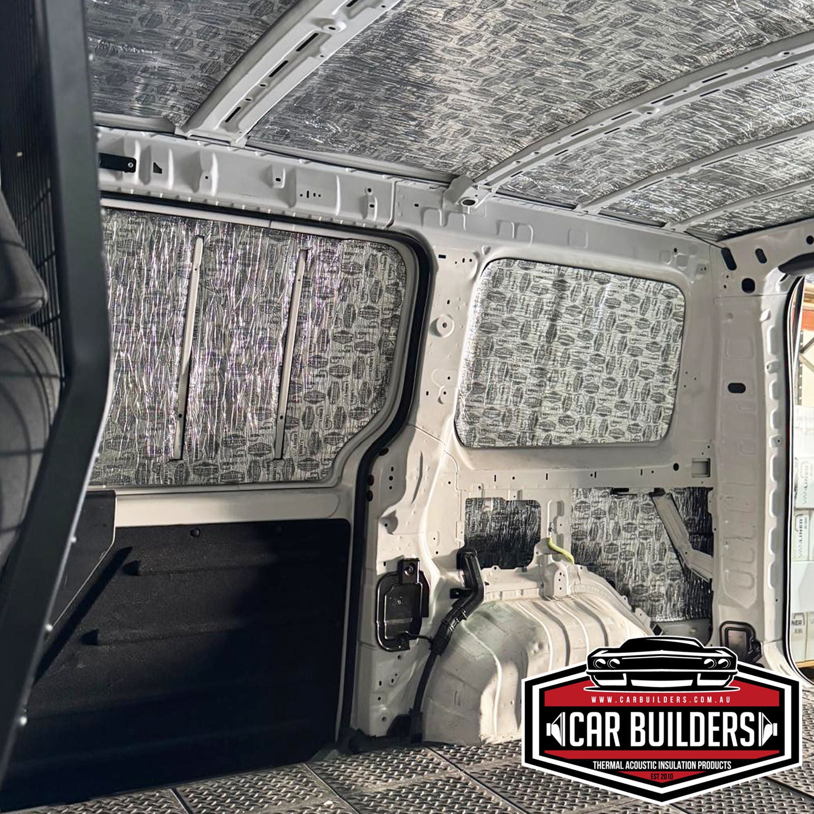 Staria side door area with deadener on the panels