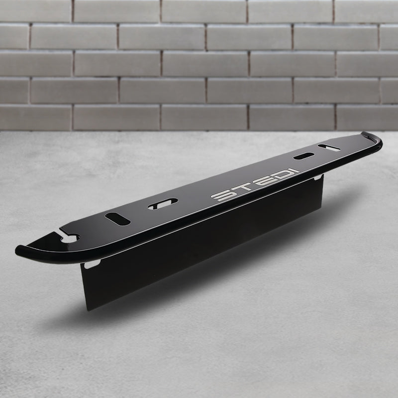 Front view of STEDI number plate light mounting bracket for LED light bars