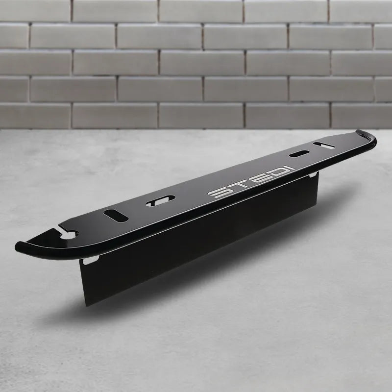 Front view of STEDI number plate light mounting bracket for LED light bars