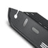 Close-up of black satin STEDI number plate light mounting bracket