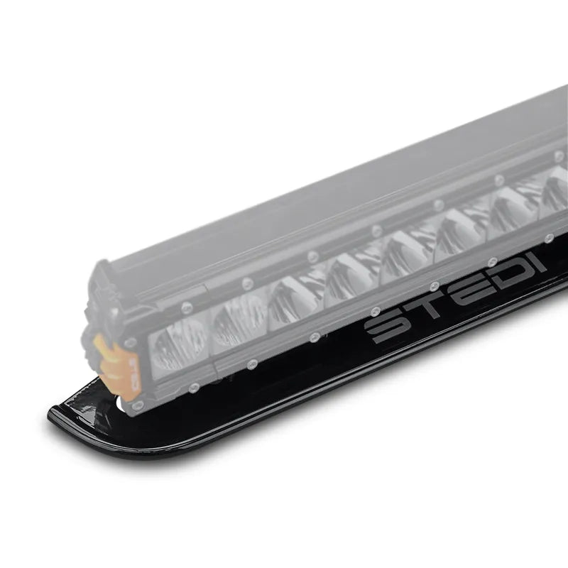 Black satin finished STEDI number plate bracket with logo visible