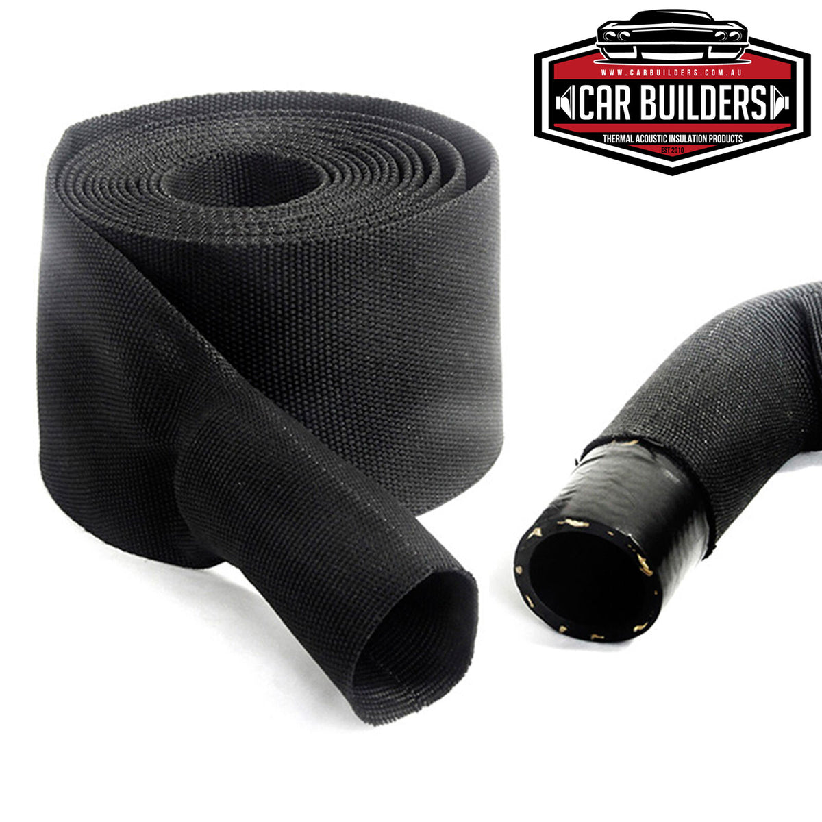 Roll of black Shrink Weave woven sleeve