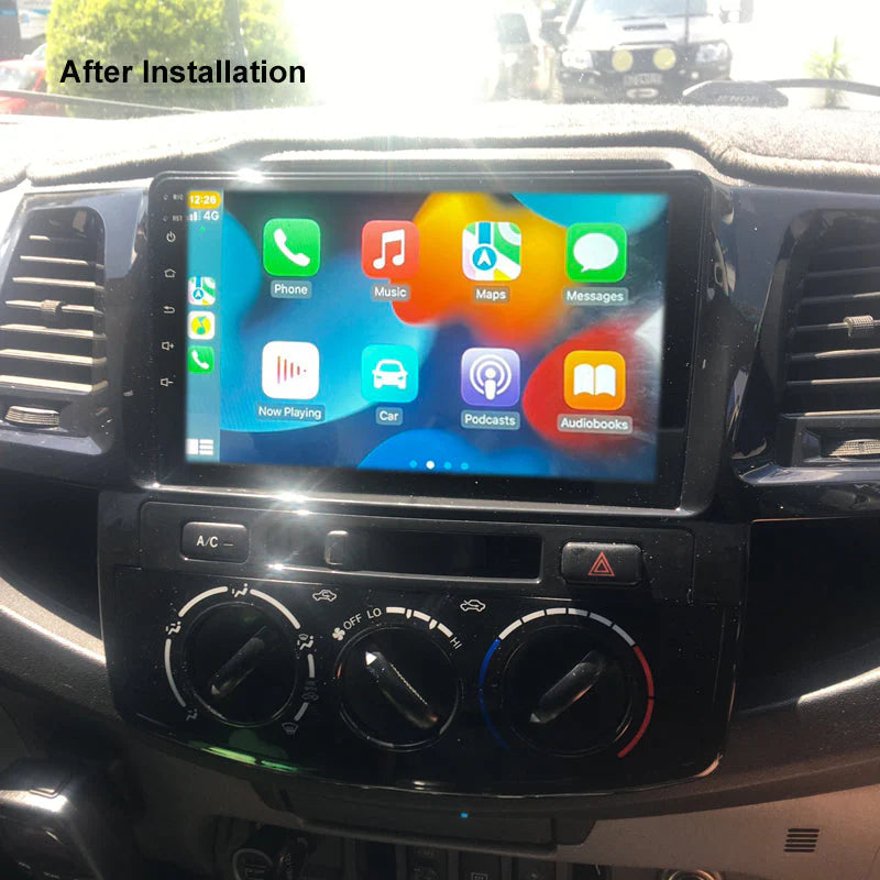 Nakamichi 9" Wireless CarPlay Android Auto Toyota Hilux 2005-2014 Manual A/C Head Unit