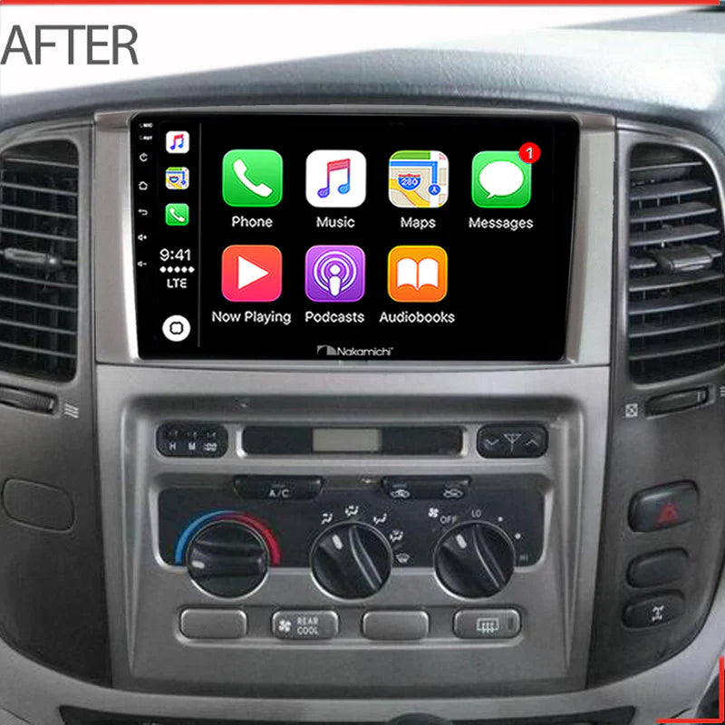 Nakamichi 9" Wireless CarPlay Android Auto Toyota Landcruiser 2002-2006 Head Unit