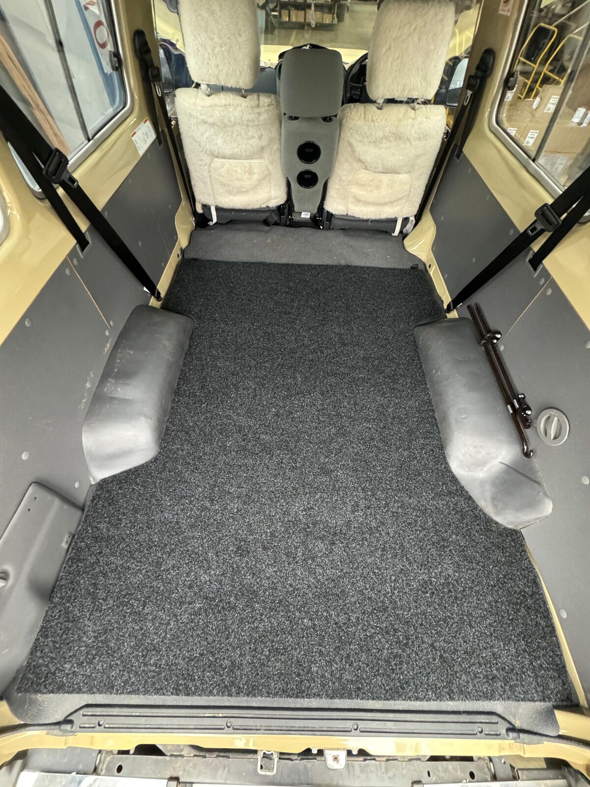 Marine carpet cargo mat fitted in a Toyota Troopy rear floor