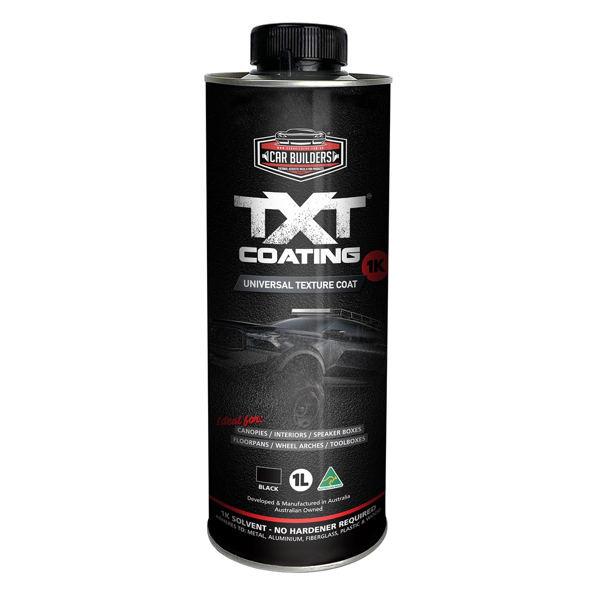 One litre tin of TXT Coating 1K Black