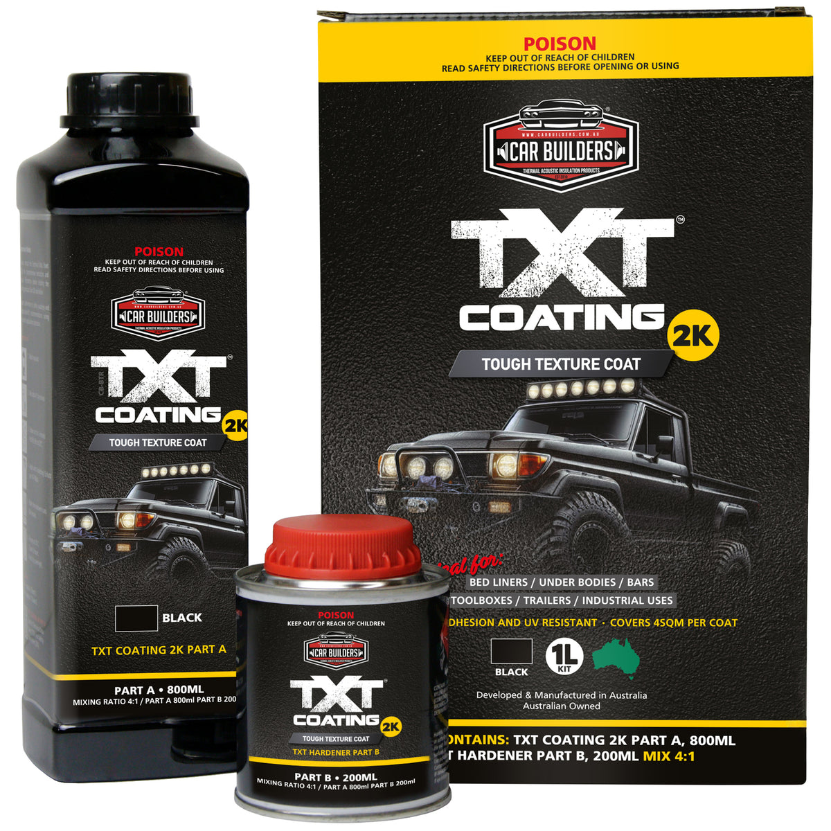 TXT 2K Black bottle and hardener kit