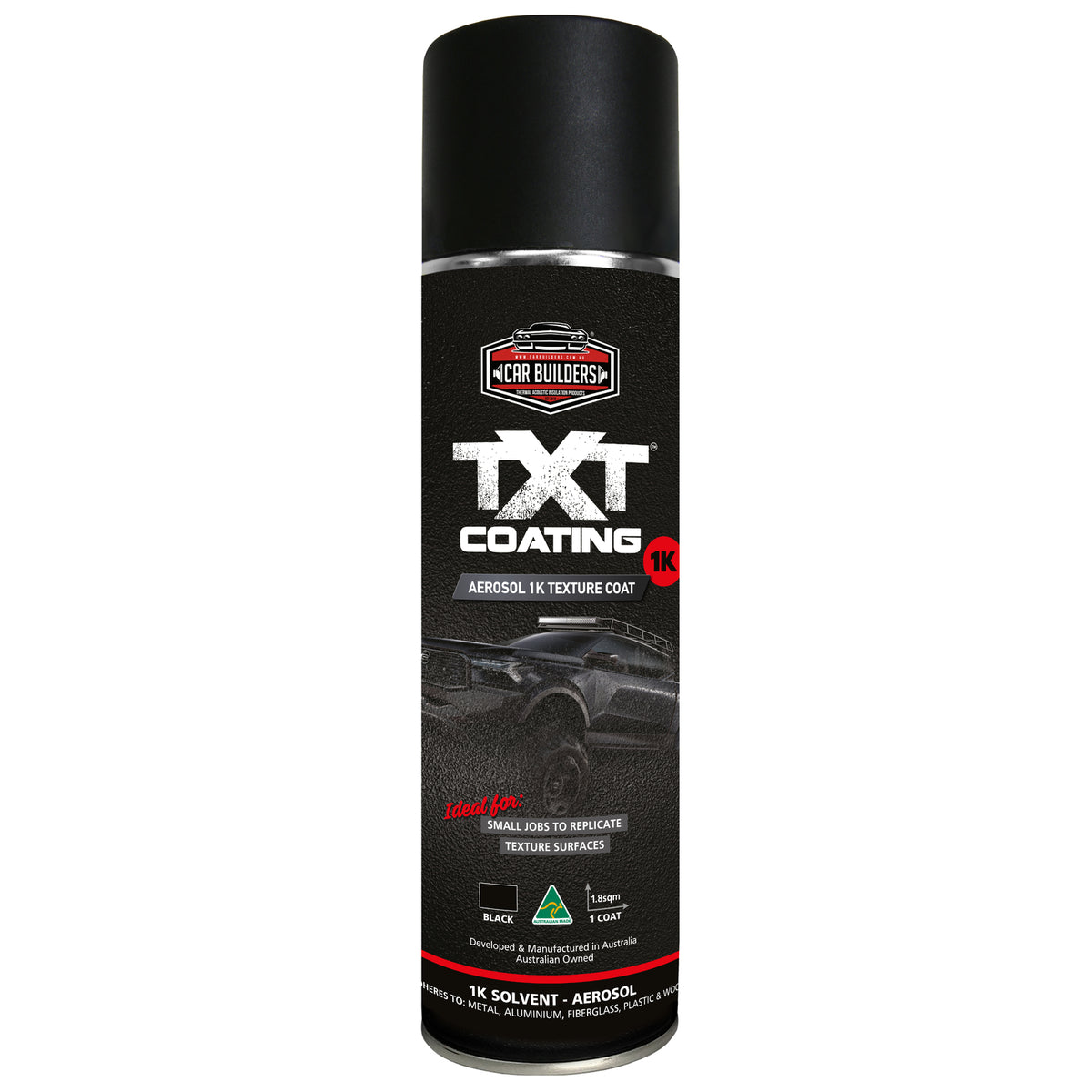 Black TXT Coat Aerosol spray can