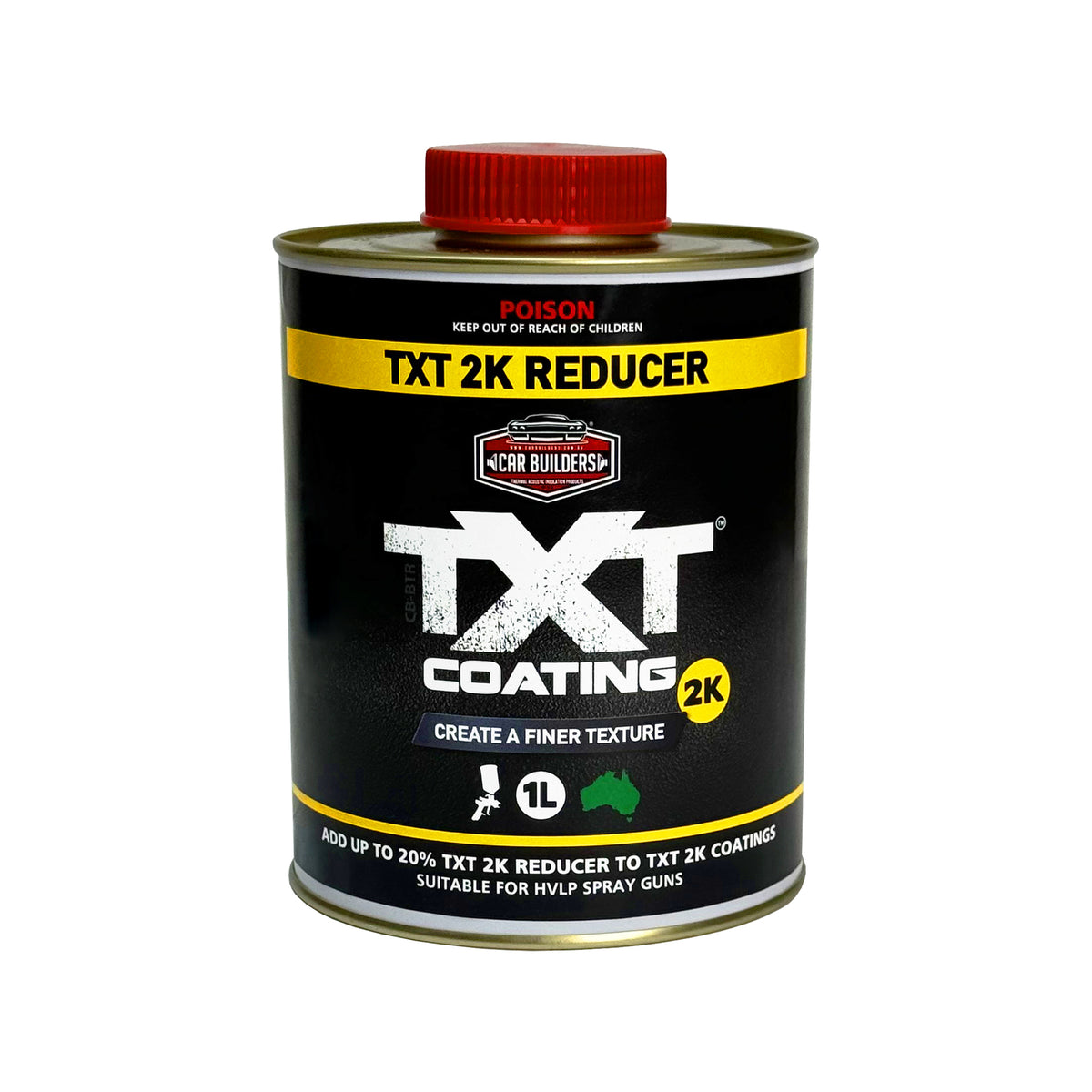 TXT 2K Reducer tin with a red lid