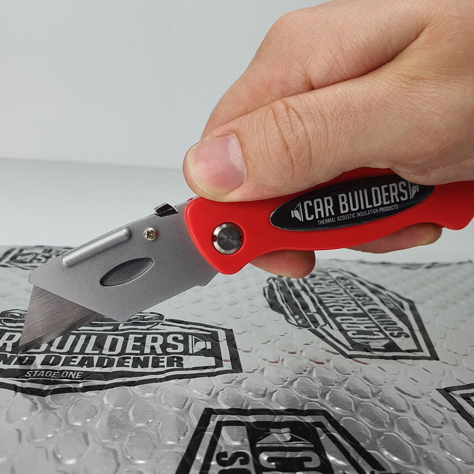 Car Builders folding utility knife cutting sound deadener