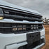 Ultra Vision behind-grille LED light bars for VW Amarok, featuring a long bar and two smaller units with clear-lens, black-body design. installed to the car 
