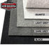 Four way stretch carpet swatches in Black, Dark Grey, Light Grey and Quartz