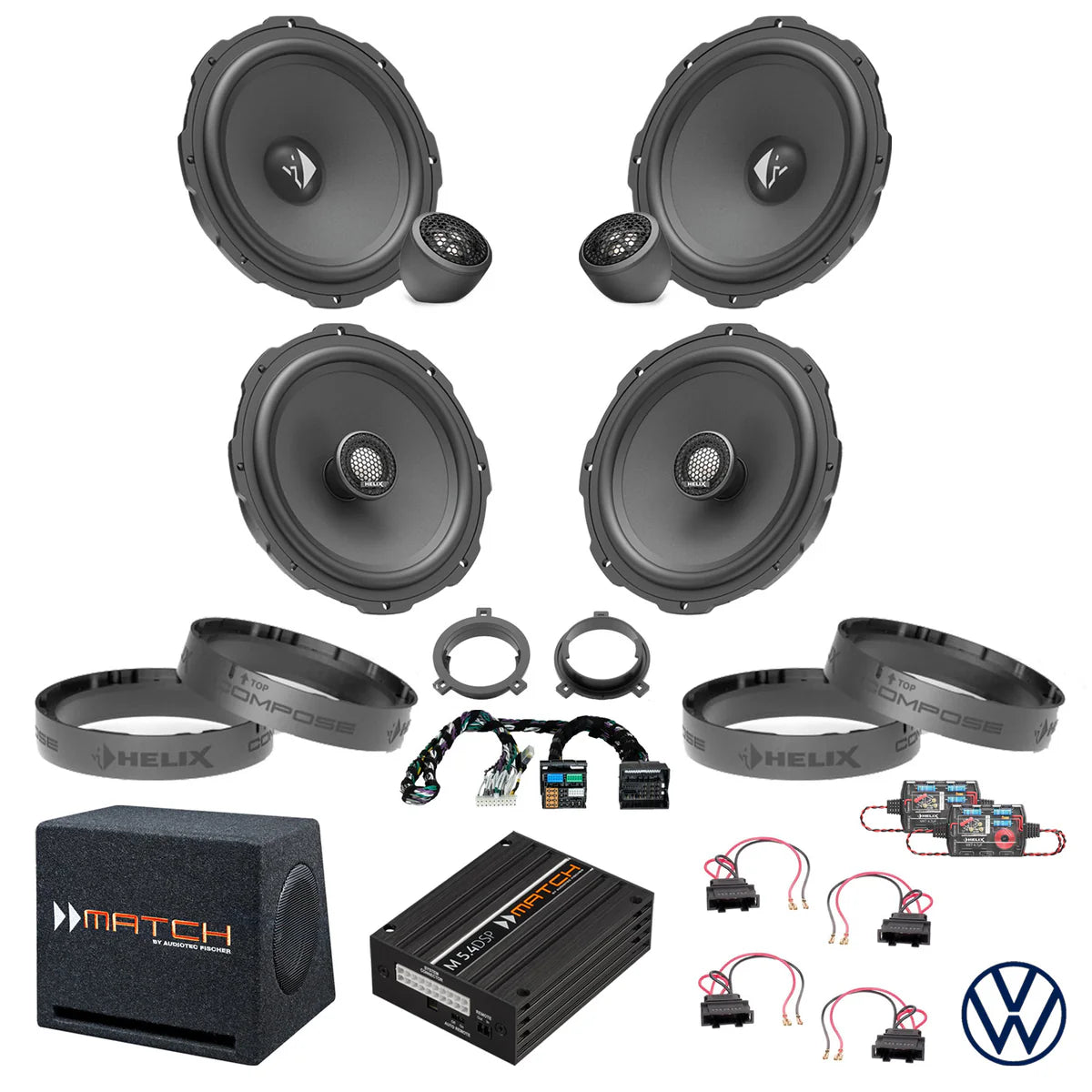 VW Polo VII AW - Speaker & Subwoofer DSP Amplified Package | HELIX Ci3