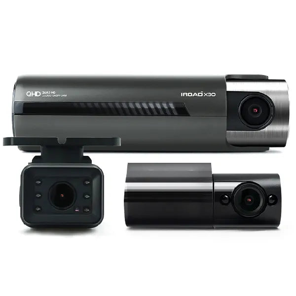 IROAD X30-3 3CH 5MP 1440P QHD Front + FHD IP69K External + FHD Interior IR Camera With MicroSD Card