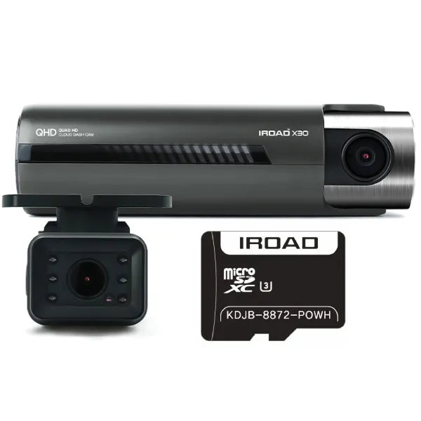 IROAD X30 2CH 5MP 1440P QHD Front & FHD IP69K External Camera With MicroSD Card